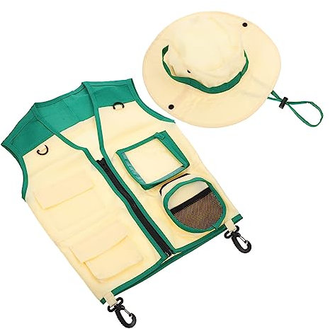 HEMOTON 1 Satz Entdeckerkleidung Kinder Outdoor Spielzeug Kinder draußen Spielzeug Insektenfänger-Kit Kinderhüte Muskelshirt Tanktops Outdoor-Explorer-Westen-Kit Outdoor-Explorer-Tool-Hut