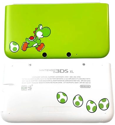 Original for 3DSXL Extra Housing Case Limited Green & White Shell Replacement, for 3DS XL/LL 3DSLL Handheld Consoles, Custom for Yo-Shi Edition US Top Faceplate/Bottom Cover Plates 2 PCS