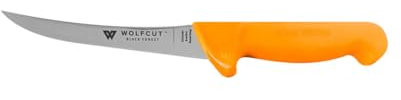 Wolfcut Gold Serie - Ausbeinmesser 15 cm gebogene flex Klinge, rutschfestem Griff,Premium Profi Qualität für Metzger, Fleischer und Hausschlachter