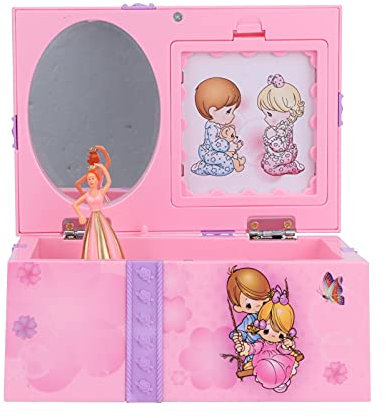 Prinzessin Ballett Mädchen Musik Schmuckkästchen Rotierende Ballerina Lila Schleife Fall, ABS-Spiegel, Tolles für Mädchen