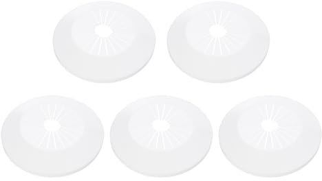 QUARKZMAN 5Pcs Cubierta Decorativa Para Tuberías 30-55mm Plástico PP Brida Decorativa Tubería Cubierta Para Fontanería Agua Desagüe Tubería Cubierta Placas Color Blanco