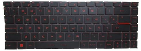 Español SP Teclado Retroiluminado para Portátil Palabras Rojas para MSI Bravo 15 A4D A4DCR A4DDR Negro Sin Marco Nuevo
