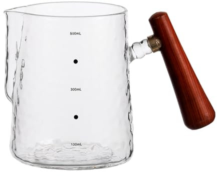 RORPOIR Jarra Para Espumar Taza De Arte Latte Taza Transparente De Vidrio Para Leche Para Preparar Café Latte o Tazones Para Postre Casa o Café