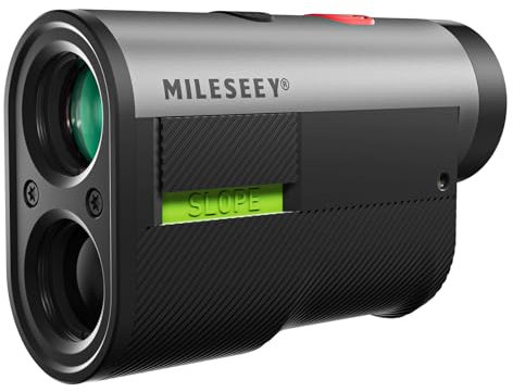 MiLESEEY Télémètre de golf rechargeable de 1000 mètres avec bande magnétique, précision ± 0,5 m, verrouillage rapide du drapeau 2 s avec vibration pulse avec slope Switch (noir)