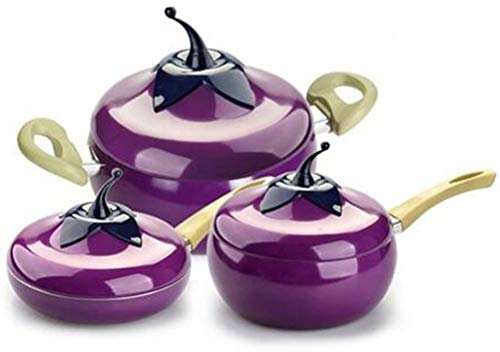 Generic 6-Piece Cookware Set, Aluminium, Red, Purple, Induction Compatible