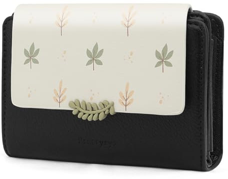 REETEE Geldbörse Klein Damen PU Leder Geldbeutel Damen Klein und im Kurzformat Portemonnaie Viele Fächer, Portmonee mit 10 Kartenfächer und Zipper Münzfach Brieftasche … (Z-schwarz)