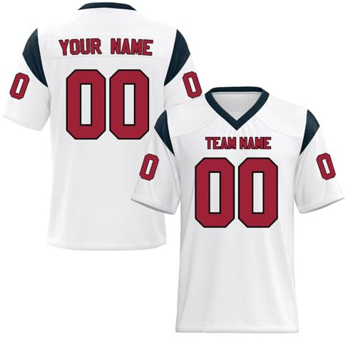 KONG JIMFAN Trikot Personalisiert Personalisiertes American Football Trikot,Für Herren Und Damen Unisex Teamtrikot Mit Eigenem Namen Nummer & Logo,Individuelles Fußballtrikot Deutschland Trikot(1)