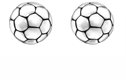 Zenvie Mini-Fußball-Ohrstecker, 925er Sterlingsilber | 925er Sterlingsilber, 5x5 mm, nickelfrei, Geschenkbox, mini-fußball