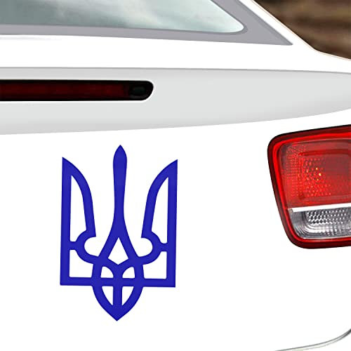 Iprokiu 2 Stück Ukraine Vinyl Aufkleber für Autofenster Wasserdicht Ukrainische Waffen Aufkleber Laptop Wand Auto Dekoration Ukraine Aufkleber für Auto SUV LKW (Reflektierendes Blau)