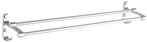 SHINEOFI Toallero de Aluminio 38 Cm Gancho para Esponja Barra de Toalla Instalación Soporte Ducha 1