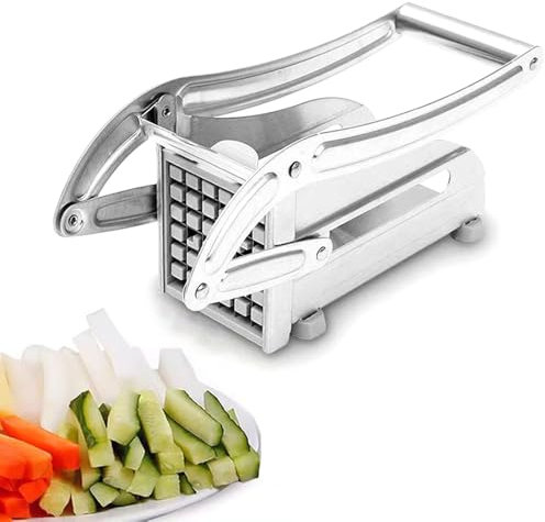 Kartoffelschneider, Pommesschneider, pommesschneider edelstahl, Pommesschneider aus Edelstahl, Professioneller Kartoffelschneider mit Rutschfester Saugbasis, für Spülmaschinenfest von Edelstahl