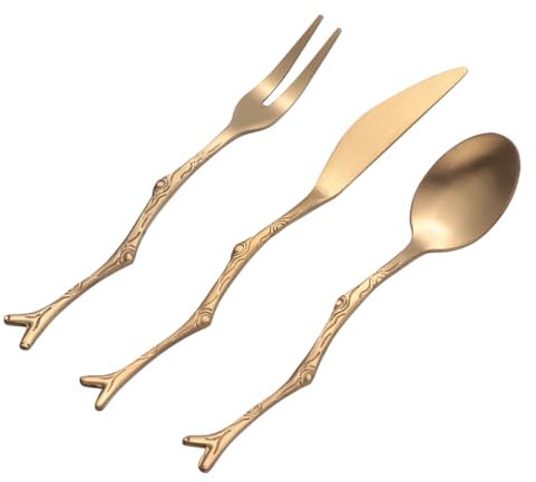 Warmhm 1sacchetto Forchetta Da Frutta in Acciaio Vintage Cucchiaio Da Dessert Posate in Acciaio e Usare