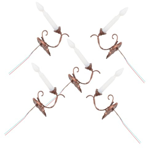 Mikikit 5pcs Mini Wall Lamps Led Wall Lights Battery Operated Modern Decorative Light Adornment