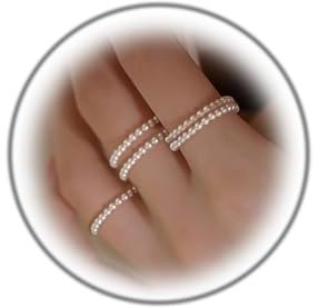 Kprusoian Perlenringe für Damen, Vintage, verstellbar, dünn, Perlen, trendig, dehnbar, stapelbar, einfache niedliche Perlen, Knöchel, Fingerring, Statement, Hochzeit, Abschlussball, Kleid, Schmuck