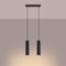 SOLLUX lighting Hängelampe Pendelleuchte Hängeleuchte Deckenlampe Lampe Decke Aluminium LED-Glühbirne 4000K kaltes Weiß Licht 2 Flammig 30 x 6,5 x 16,5 cm GLOOW Schwarz