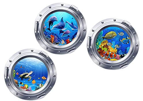 DIYEAH 3D Wandtattoo Meerestiere Selbstklebend Ozeanwandaufkleber Für Kinderzimmer Und Wohnzimmer Unterwasserwelt Dekoration 36X12 Zoll Abnehmbar