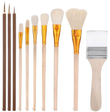 Fangxuee Glaze Brushes Glaze Brushes for Pottery Watercolor Mop Brushes for Acrylic Painting