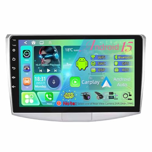 10 Pulgadas Pantalla Táctil Android 15 Radio 2 DIN para VW Volkswagen Passat B7 2011-2015 con Carplay GPS Navigation Bluetooth Controles del Volante Cámara de Respaldo(T700 [8+256G])