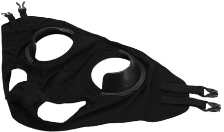 ANGGREK Cache Oeil Cheval Blinder pour Course Respirant Résistant au Sable Polyester Haute Elasticité Cuir PU Noir