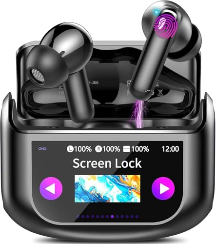 Wireless Earbuds, Bluetooth 5.4 Headphones with Multifunctional Touch Screen, 48H HiFi Stereo Ear buds with ANC/ENC Noise Cancelling/Transparency Mode, IPX7 Earphones with 5 EQ Modes for iOS Android