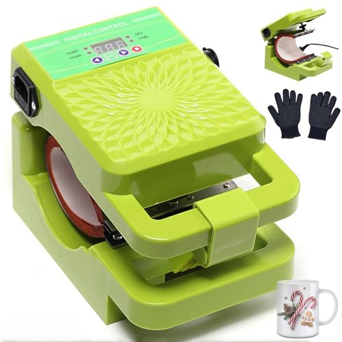 Mini Pressa a Caldo per Tazze, Pressa Portatile da 300W con Controllo Intelligente del Riscaldamento, Macchina Compatta per Trasferimento Termico per Tazze da Caffè da 11oz / 310ml e Bicchieri Tumbler