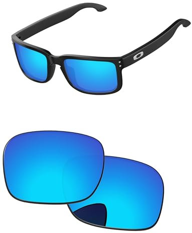 PapaViva Verres de rechange pour lunettes de soleil Oakley Holbrook OO9102 55 mm, bleu glace, Holbrook