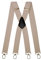 Olata Bretelles Larges et Robustes en X avec Mousquetons – 4 cm de Large, Réglables, Mixte, Idéales pour le Travail et le Quotidien. Gris Clair (Clips D'Argent)
