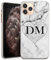 TULLUN Personalised Phone Case for iPhone 6 plus / 6s plus - Clear Hard Plastic Custom Cover Grey Black Marble Individual Style Initials Name Text - Initials in Heart