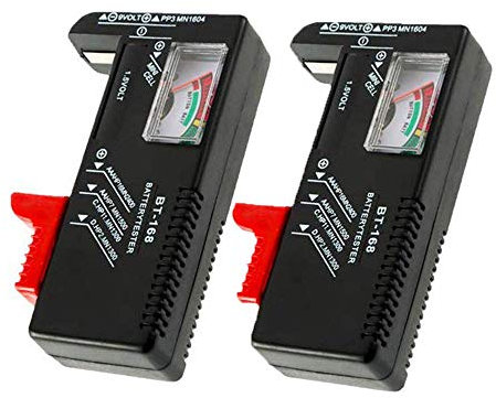 2 Pack Battery Tester, Universal Battery Checker for AA/AAA/C/D / 9V / 1.5V Button Cell Batteries
