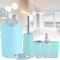 Ausla Badezimmer Set, 6 Teiliges Badausstattung Sets, Tasse Zahnbürstenhalter Suppenhalter Händedesinfektionsflasche Mülleimer Toilettenbürste (Turkis)