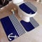 Odelia Palmer Navy Blue Love Anchor Nautical Washroom Mats,Anti-Skid Absorbent Toilet Seat Cover Bath Mat Lid Cover