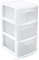 Acan Tradineur - Cajonera estrecha Támesis de plástico, 3 cajones transparentes, torre de almacenaje, oficina, hogar (Blanco, 58,5 x 28,5 x 39 cm)