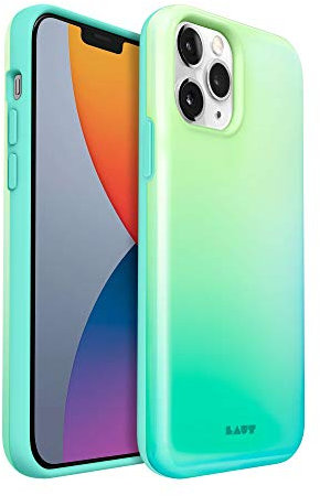 LAUT - HUEX Fades case kompatibel mit iPhone 12 Pro Max |Holographischer Effekt | Aufprallschutz bis zu 13 Fuß/4 Meter| Antimikrobielle Hülle • Mint
