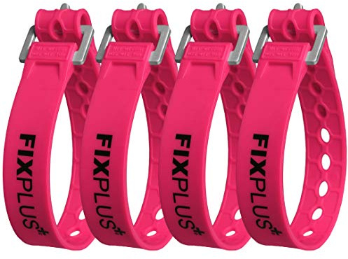 Fixplus-Strap 4er-Pack - Zurrgurt zum Sichern, Befestigen, Bündeln und Festzurren, aus Spezialkunststoff mit Aluminiumschnalle, 35cm x 2,4cm