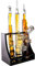 3 Gun Whiskey Decanters Set & Rifle 1000ml - The Wine Savant - Pistol Rack Display, Patriotic Barware, Veteran Gifts, Man Cave Decor, Military Gifts, Whiskey Decanter Set Crystal Clear Glass AR15 AK47