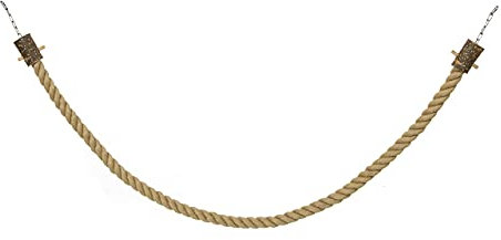 HappyBird | Kletterseil 4cm Ø x 400 cm aus Jute mit Edelstahl BefestigungFür Papageien und Nagetiere