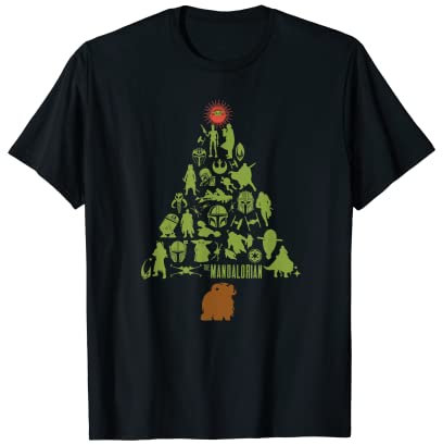 Star Wars The Mandalorian Holiday Christmas Tree T-Shirt