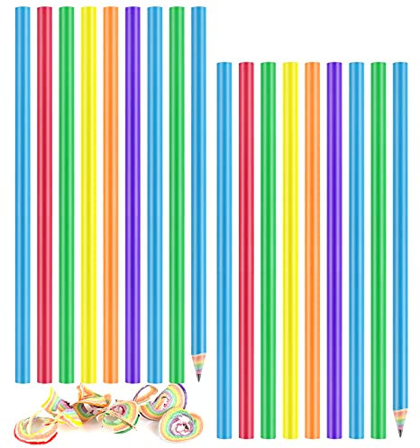 WangCang 20 Stück Regenbogen-Bleistifte Regenbogen-Recyclingpapier HB-Bleistifte zum Zeichnen, Schreiben, Skizzieren, Büro Schulbedarf (Farbe)