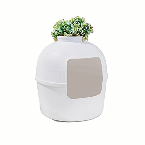 Tragbare versteckte Katzentoilette, unsichtbare Katzentoilette, versteckte Katzentoilette für Pflanzen, geräumig und komfortabel, für Katzenhaus Indoor-White