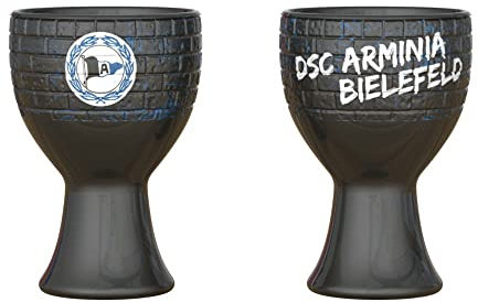 DSC ARMINIA BIELEFELD Eierbecher Mauer 2er Set ** Logo ** schwarz Blaue Eierbecher in Mauer-Optik 2er Set Maße: ca. 7,5 cm hoch Material: Keramik spülmaschinenfest und mikrowellengeeignet