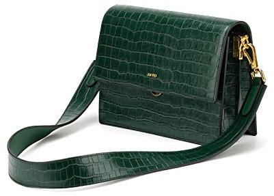 JW PEI Mini Flap Damen Umhängetaschen - Krokodilprägung Dunkelgrün