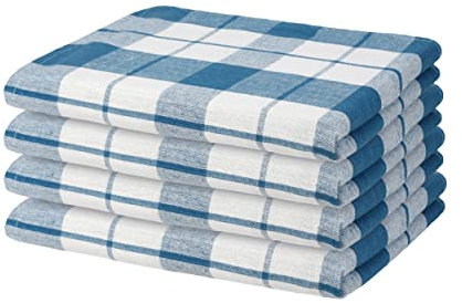 Hometex Premium Textiles 4er Set Geschirrtücher Grubentücher | Oeko-TEX®Standard 100 - aus 100% Baumwolle | Extra saugfähig und schnell trocknend | 50 x 70 cm Petrol