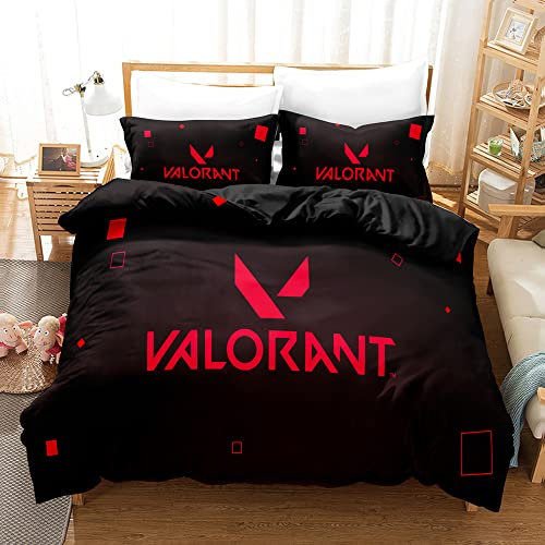 CHAOSE VALORANT Bettbezug-Set Mit Reißverschluss 3-teiliges Bettwäsche-Set Mit 2 Kissenbezügen 50 X 75 cm (Strahlend 05,220 x 240 cm)