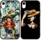 Eouine 2 Stück Handyhülle für Apple iPhone XR Hülle 6.1'' Anime Jungs Gear 5 Nika Zoro Hülle, Schwarz Manga Straw Hat Muster Schutzhülle Weiche Stoßfest TPU Case Junge Case für iPhone XR