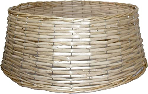 TIENDA EURASIA - Cubre Pie Arbol de Navidad, Decoracion Navideña y Elegante, Cesta de Mimbre (45 x 20 x 55 cm, Natural)