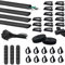 ROXIIFEE 134 Piezas Organizador Cables Escritorio Management para Guardar Cables Bridas Reutilizables 4 Manguito de Cable Auto 3 Clips de Soporte de Cable Bridas Plástico para Despachos y Dormitorios