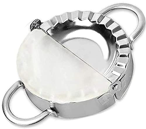 Empanada Ravioli-Presse, Edelstahl, Pierogi-Form, einfaches Werkzeug für Teigtaschenverpackung, Teigstempel, Ausstecher, Gebäck, Kuchen, Hellgrau, 12,7 cm