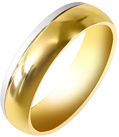 Akzent-Eheringe Partnerringe Verlobungsringe Edelstahl mit Simili + Gravur bicolor Antragsringe Trauringe Freundschaftsringe (Herrenring, 60)