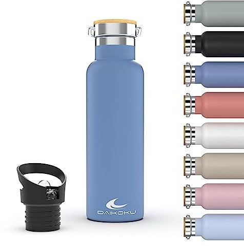 Daikoku Botella Agua Acero Inoxidable - 750ml - Botella Térmica - Bebidas Frías 24 Horas y Calientes 12 Horas - Botella Agua Antigoteo - Doble Pared Libre de BPA - Cantimplora Termica - Azul
