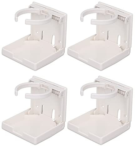 Portavasos Plegable, 4 Piezas Portavasos Ajustable Soporte de Pared Multifuncional Resistencia a los Arañazos Retráctil 60-100 Mm para Camiones, Automóviles, Barcos (Blanco)